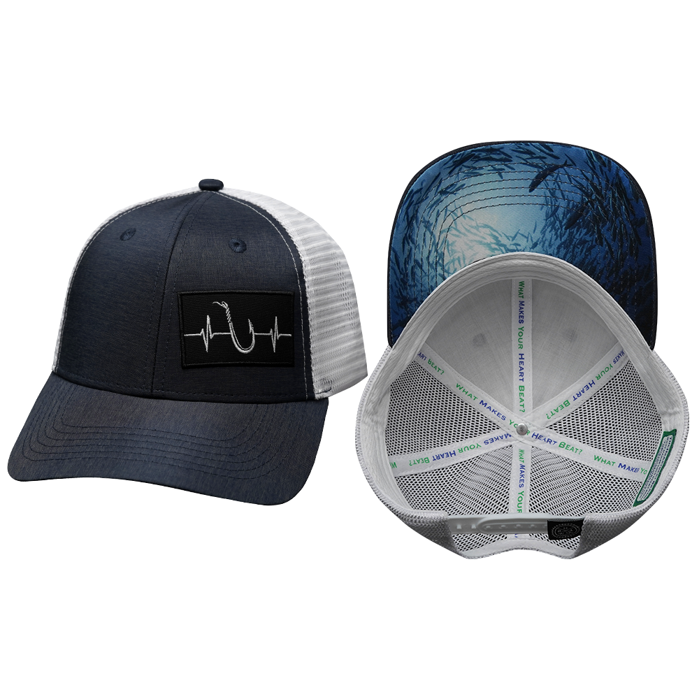 Fishing - 6 Panel - Shallow Fit - Ocean Blue / White