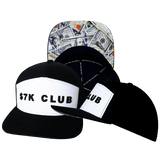 $7K Club - Flat Bill - Black / White - Laser Mesh
