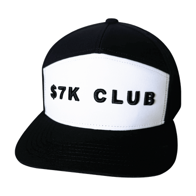 $7K Club - Flat Bill - Black / White - Laser Mesh