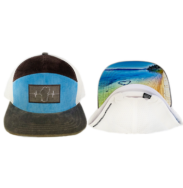 Tahoe - 7 Panel - Corduroy - Charcoal / Light Blue / White (Unisex)