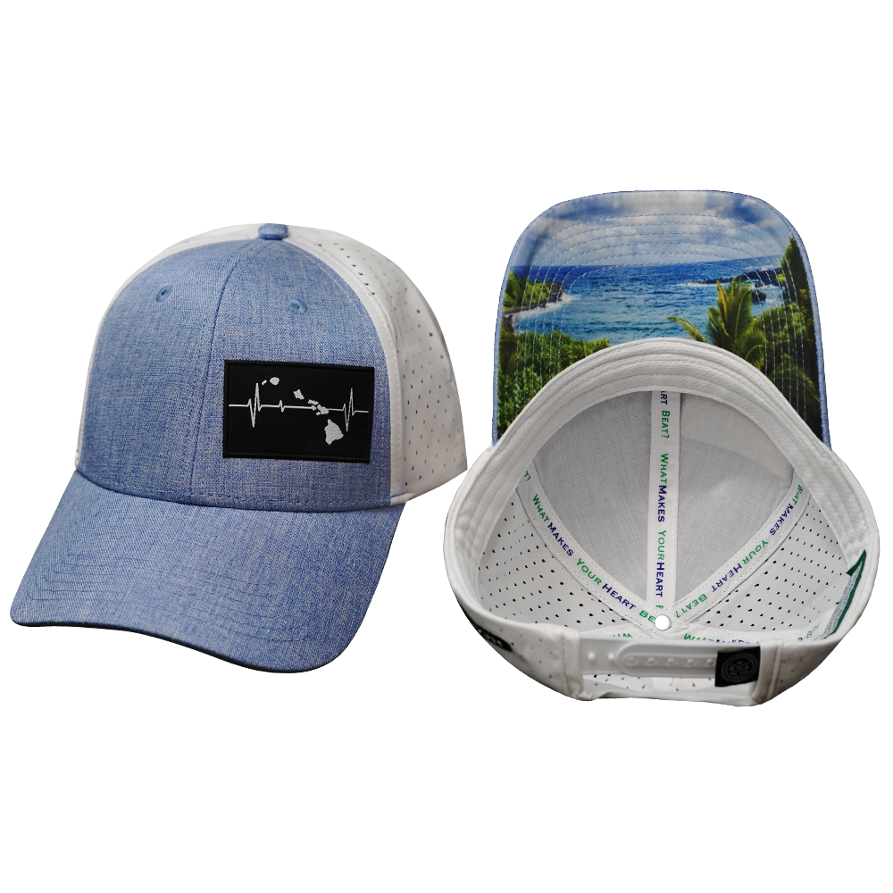 Hawaii - 6 Panel - Shallow Fit - Pony Tail - Blue / White