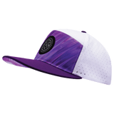 Color Vibes Hat, Flat Bill, Snapback Hat, Purple Glaze, Purple, White, Mens Hat, Womens Hat, Side Picture