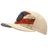 Color Vibes Hat, Flat Bill, Snapback Hat, Rugged Flag, Cream, Mens Hat, Womens Hat, Side Picture