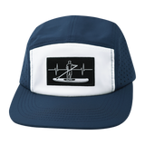 Paddle Board Hat - 5 Panel - Navy / White - Laser Mesh