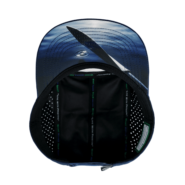 Paddle Board Hat - 5 Panel - Navy / White - Laser Mesh