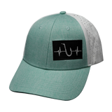 Fishing - 6 Panel - Shallow Fit - Pony Tail - Teal / White