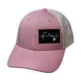Hawaii - 6 Panel - Shallow Fit - Pony Tail - Pink / White