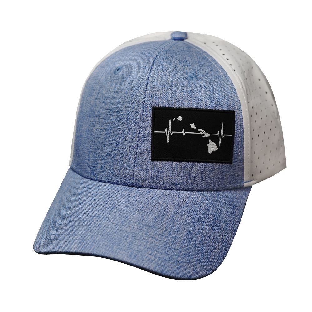 Hawaii - 6 Panel - Shallow Fit - Pony Tail - Blue / White