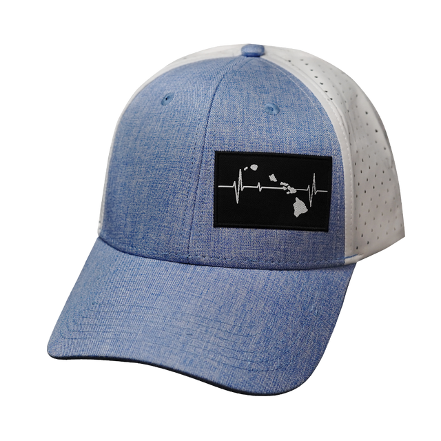 Hawaii - 6 Panel - Shallow Fit - Pony Tail - Light Blue / White (Unisex)