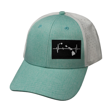 Hawaii - 6 Panel - Shallow Fit - Pony Tail - Teal / White
