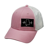 Blank - 6 Panel - Shallow Fit - Pony Tail - Pink / White (Unisex) (Blank Hat Picture Coming Soon)