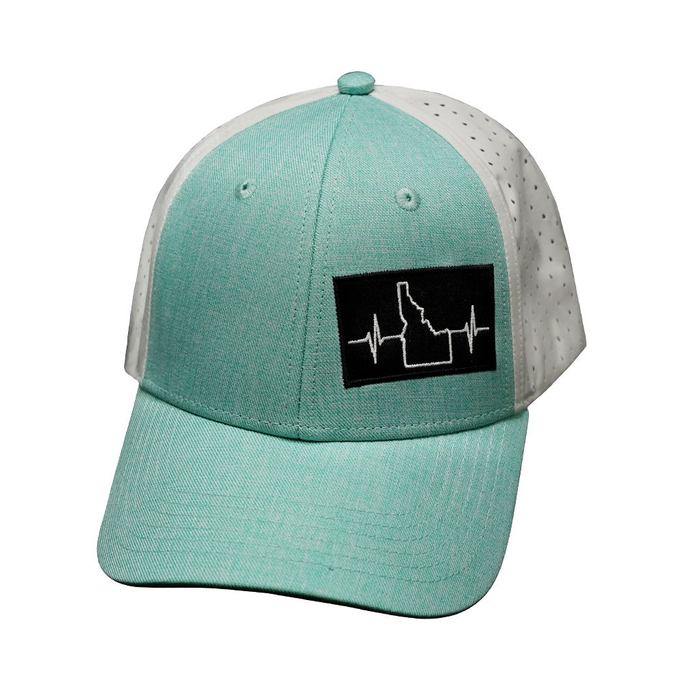 Idaho - 6 Panel - Shallow Fit - Pony Tail - Teal / White