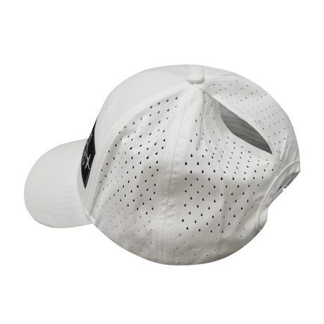 Blank - 6 Panel - Shallow Fit - Pony Tail - White (Unisex)