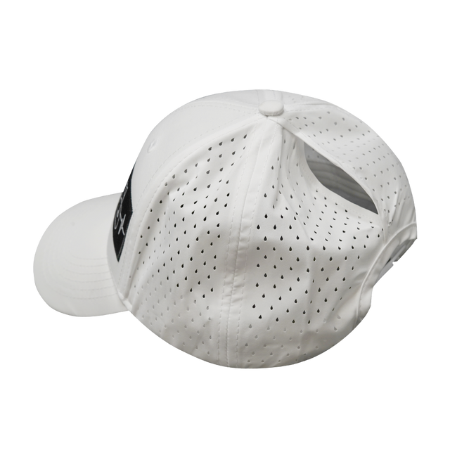 Blank - 6 Panel - Shallow Fit - Pony Tail - White (Unisex)