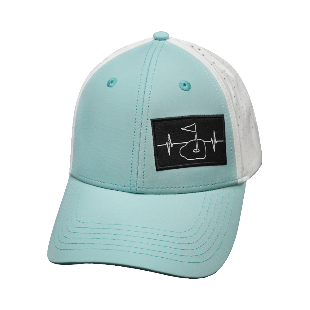 Golf - 6 panel - Shallow Fit - Pony Tail - Mint Green / White