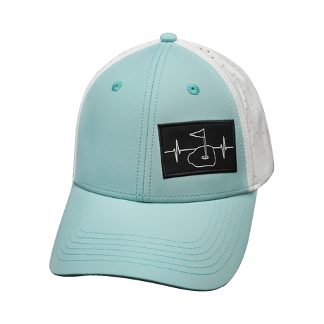 Golf - 6 panel - Shallow Fit - Pony Tail - Mint Green / White
