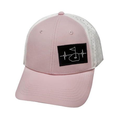 Golf - 6 panel - Shallow Fit - Pony Tail - Light Pink / White