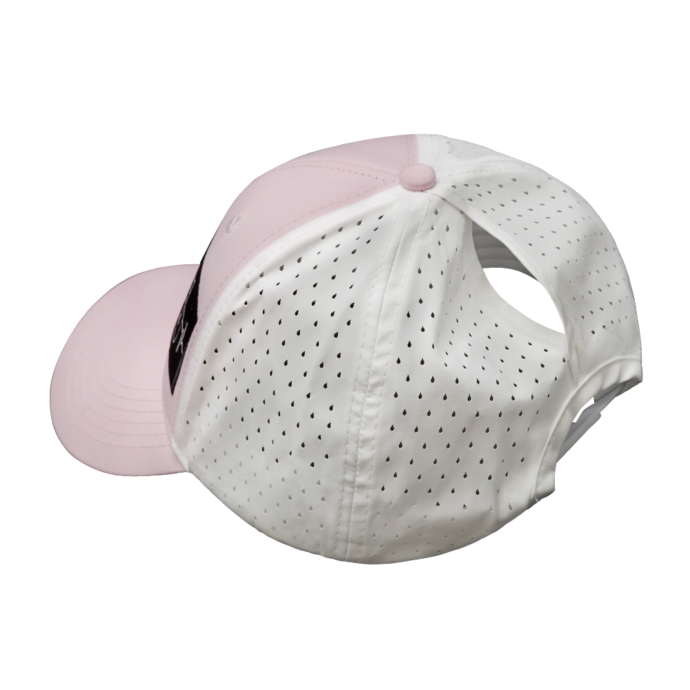 Golf - 6 panel - Shallow Fit - Pony Tail - Light Pink / White