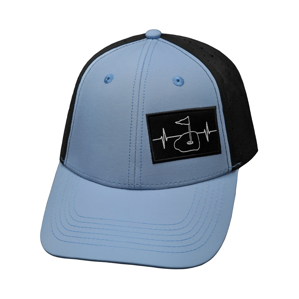 Golf - 6 panel - Shallow Fit - Pony Tail - Baby Blue / Black