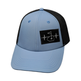 Golf - 6 panel - Shallow Fit - Pony Tail - Baby Blue / Black