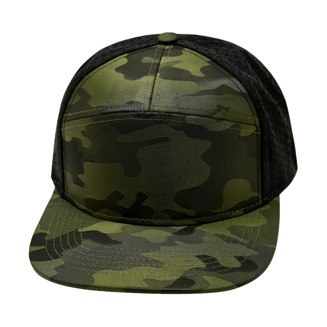 Blank - 7 Panel - Green Camo / Black (Unisex)