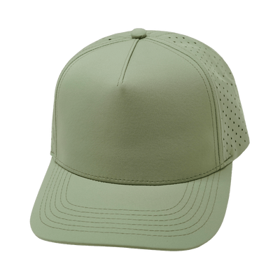 Blank 5 Panel hat — Structured, Sage, Laser Mesh