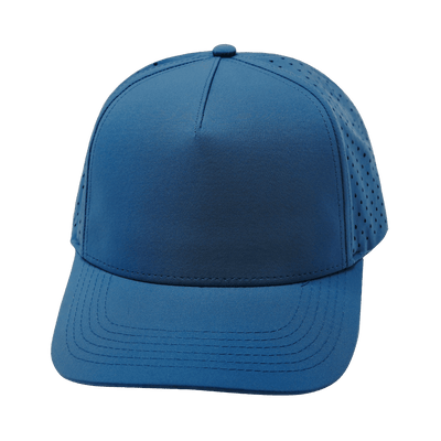Blank 5 Panel hat — Structured, Light Blue, Laser Mesh