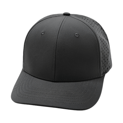 Blank 6 Panel hat — Charcoal, Laser Mesh