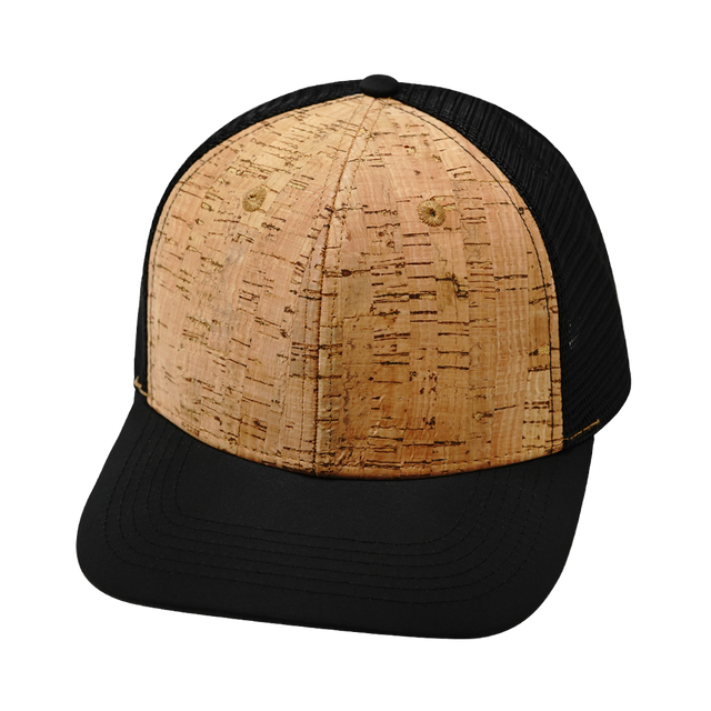 Blank - 6 Panel  - Cork - Textured Black (Unisex)