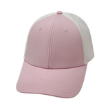 Blank - 6 Panel - Shallow Fit - Pony Tail - Light Pink / White (Unisex)