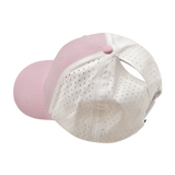 Blank - 6 Panel - Shallow Fit - Pony Tail - Light Pink / White (Unisex)