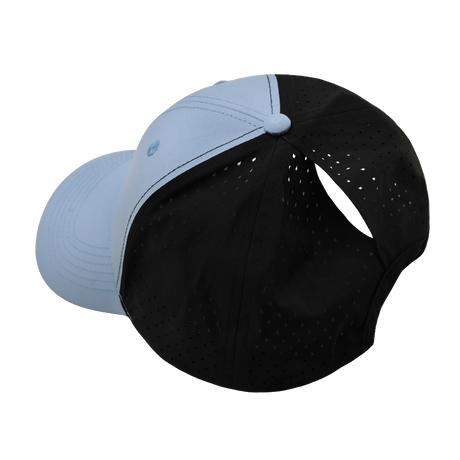 Blank - 6 Panel - Shallow Fit - Pony Tail - Baby Blue / Black (Unisex)