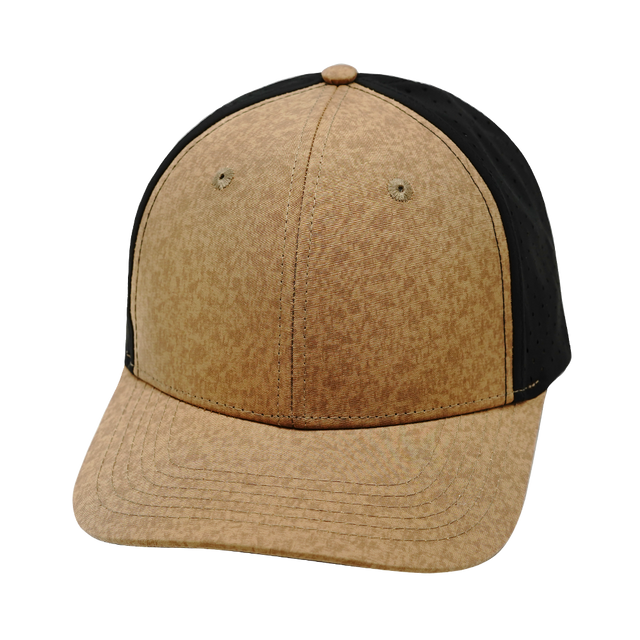 Blank - 6 Panel - Tan Textured / Black (Unisex)