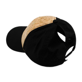 Blank - 6 Panel - Shallow Fit - Pony Tail - Cork - Black (Unisex)