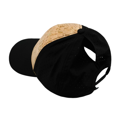 Blank - 6 Panel - Shallow Fit - Pony Tail - Cork - Black (Unisex)