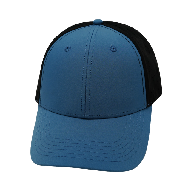 Blank - 6 Panel - Shallow Fit - Pony Tail - Blue / Black (Unisex)