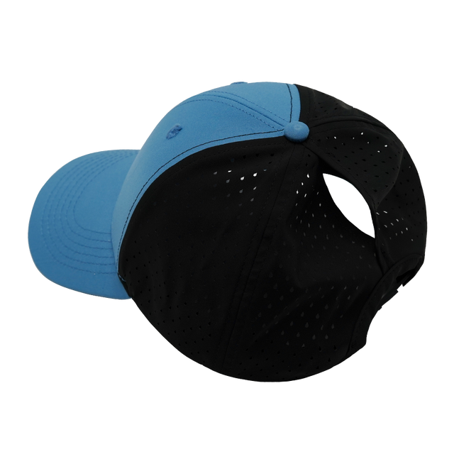 Blank - 6 Panel - Shallow Fit - Pony Tail - Blue / Black (Unisex)