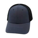 Blank - 6 Panel - Shallow Fit - Pony Tail - Charcoal / Black (Unisex)