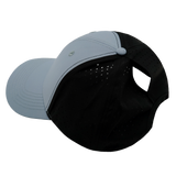 Blank - 6 Panel - Shallow Fit - Pony Tail - Gray Blue / Black (Unisex)