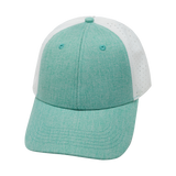 Blank - 6 Panel - Shallow Fit - Pony Tail - Teal / White (Unisex)