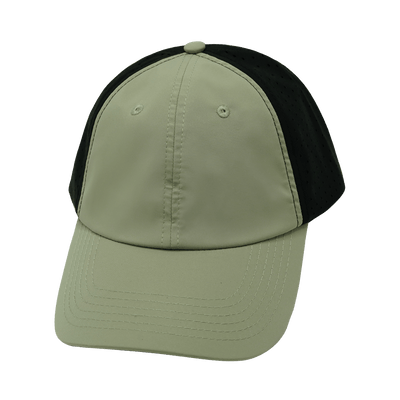 Blank 6 Panel hat — Unstructured, Green / Black, Laser Mesh