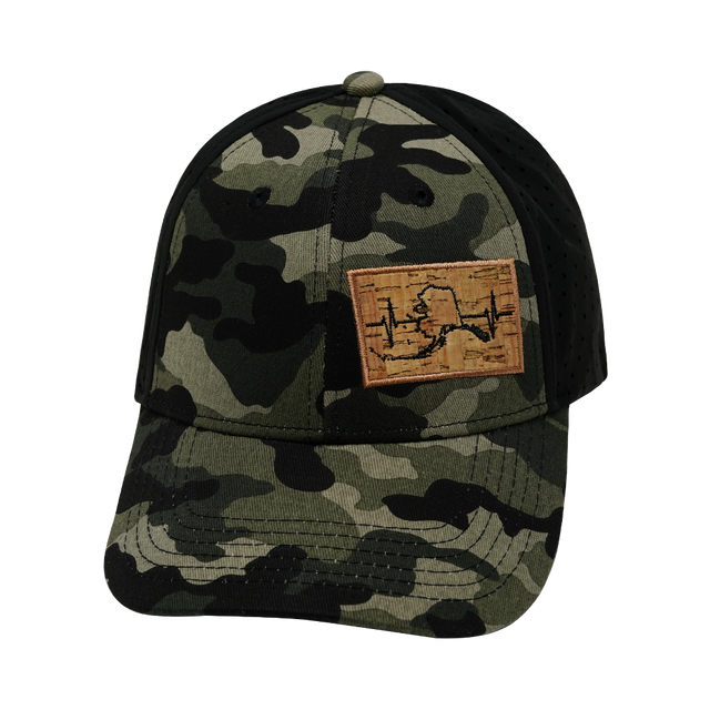 Alaska Hat, Low Profile, Ponytail, Snapback Hat, Camo, Black, Mens Hat, Womens Hat, Front Picture 