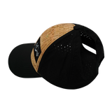 Alaska - 6 Panel - Shallow Fit - Pony Tail - Cork - Black  (Unisex)