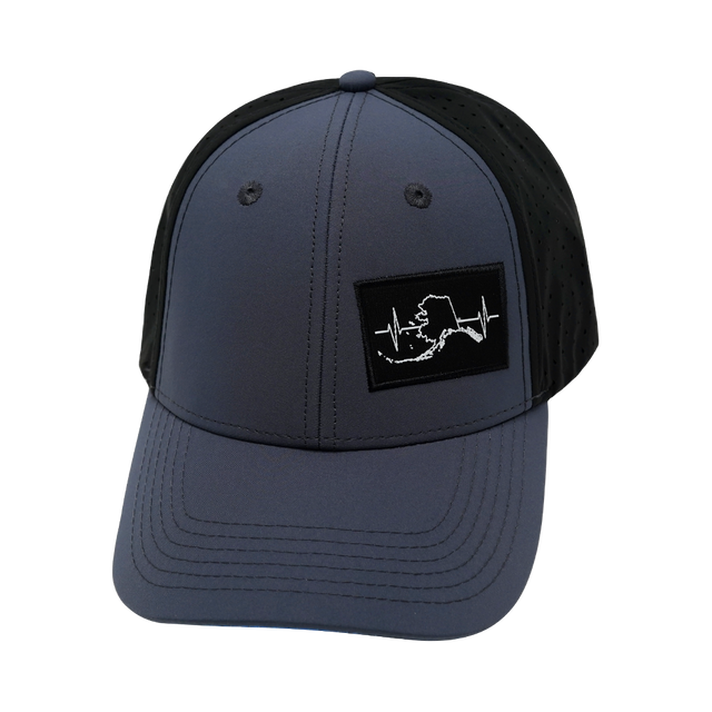 Alaska - 6 Panel - Shallow Fit - Pony Tail - Charcoal / Black  (Unisex)