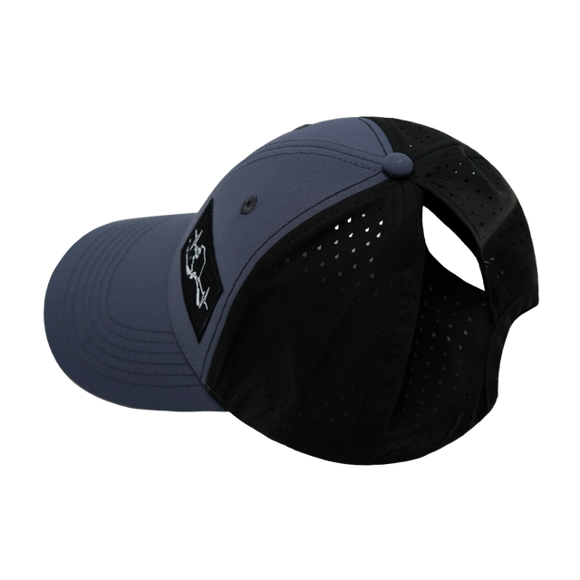 Alaska - 6 Panel - Shallow Fit - Pony Tail - Charcoal / Black  (Unisex)