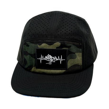 Mountains - 5 Panel - Unstructured - Black / Green Camo