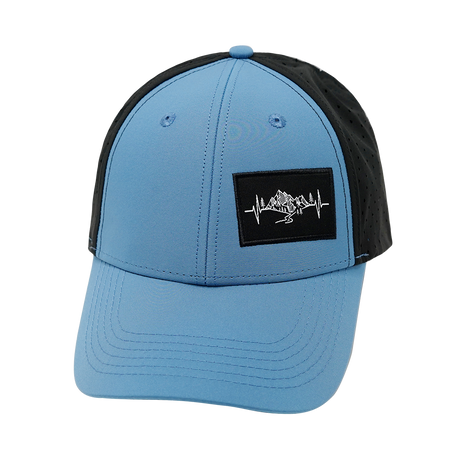 Mountains - 6 Panel - Shallow Fit - Pony Tail - Blue / Black