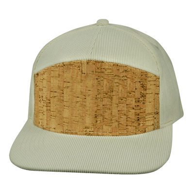 Blank 7 Panel hat — Corduroy, Cork, Cream, Fabric Back