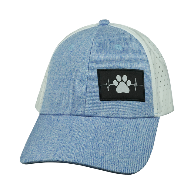 Dog - 6 Panel - Shallow Fit - Pony Tail - Light Blue / White (Unisex)