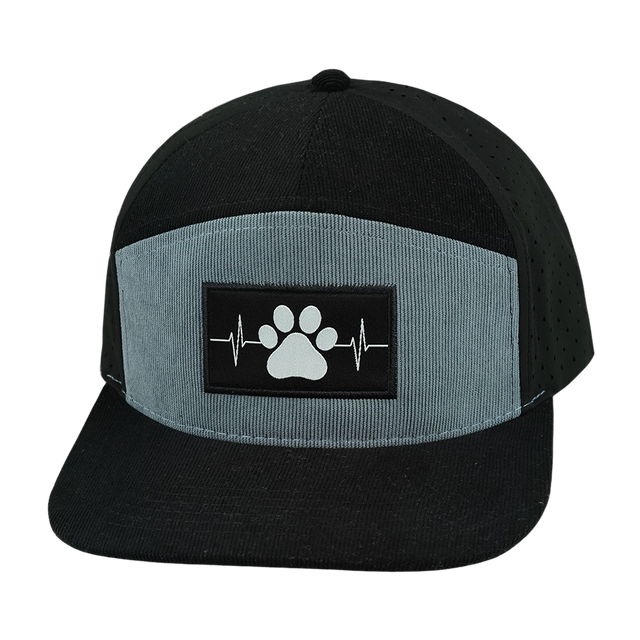 Dog - 7 Panel - Corduroy - Black / Gray Blue (Unisex)